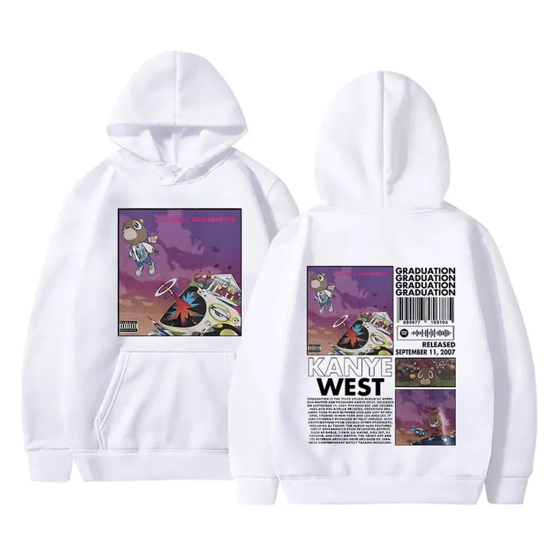 Rapper Kanye West Graduation Printed Hoodie Male Cool Streetwear Unisex Hip Hop Sweatshirt Oversized Men'S Casual Loose Hoodies