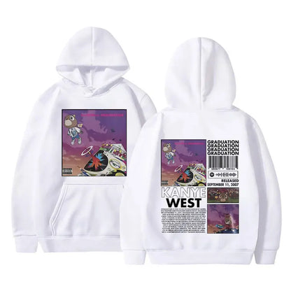 Rapper Kanye West Graduation Printed Hoodie Male Cool Streetwear Unisex Hip Hop Sweatshirt Oversized Men'S Casual Loose Hoodies