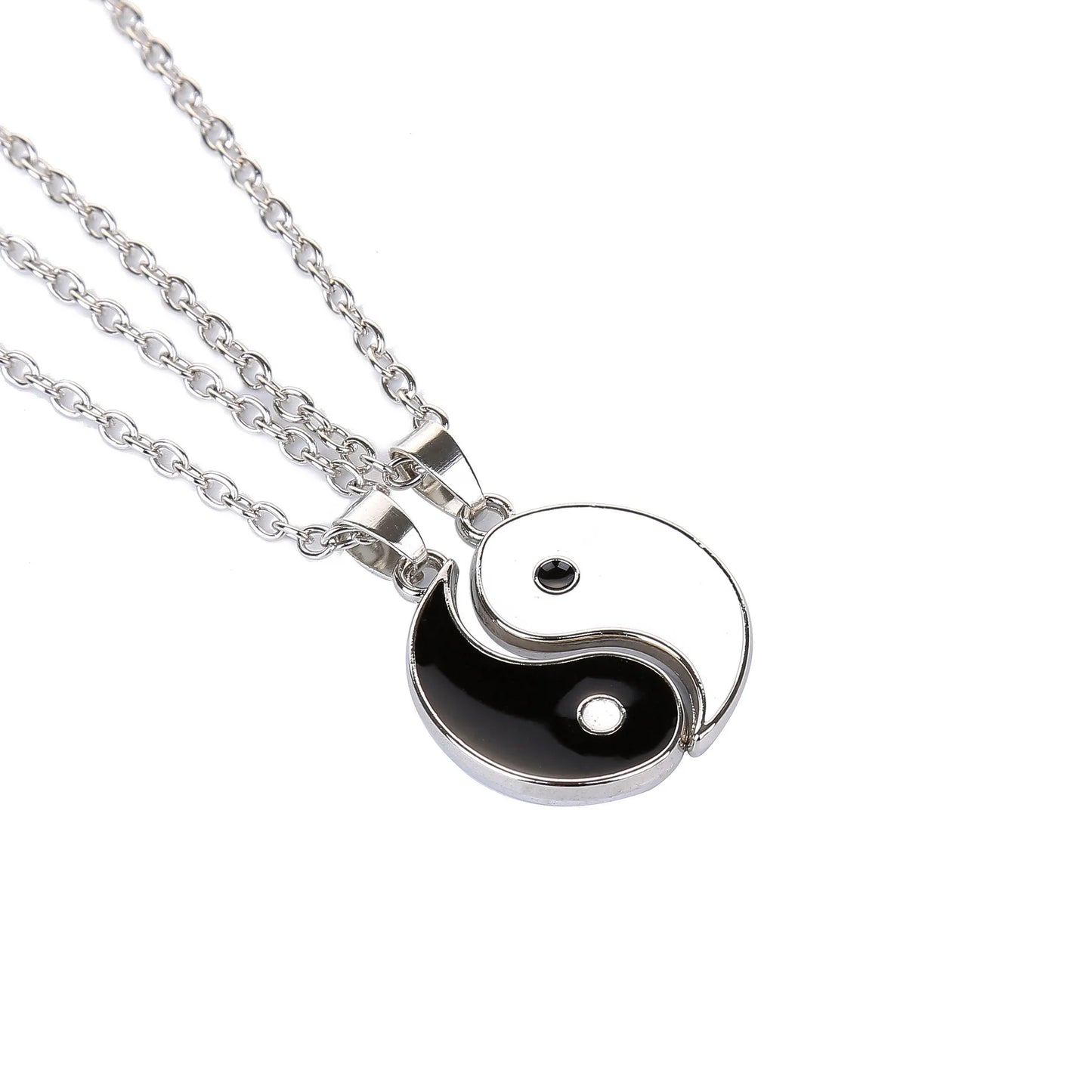 2 Pcs Tai Chi Yin Yang Eight Trigrams Pendant Necklaces Set