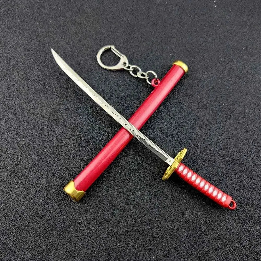 Mini Roronoa Zoro Samurai Sword Keychain Anime Scabbard Key Ring Katana Buckle Key Chain for Men Women Cosplay Toy Jewelry Gift